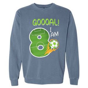 Soccer i'm 8 years old birthday Garment-Dyed Sweatshirt