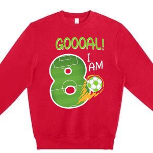 Soccer i'm 8 years old birthday Premium Crewneck Sweatshirt