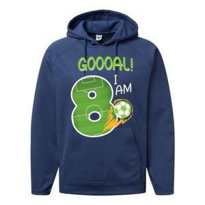 Soccer i'm 8 years old birthday Performance Fleece Hoodie