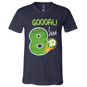 Soccer i'm 8 years old birthday V-Neck T-Shirt