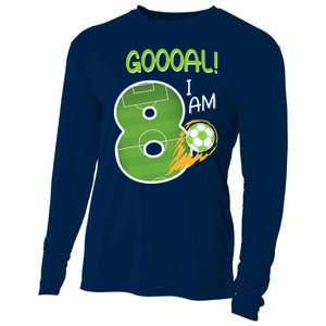 Soccer i'm 8 years old birthday Cooling Performance Long Sleeve Crew