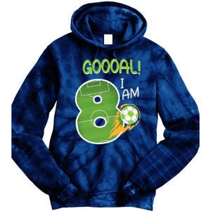 Soccer i'm 8 years old birthday Tie Dye Hoodie