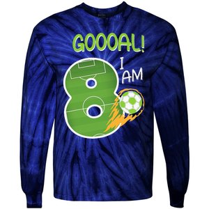 Soccer i'm 8 years old birthday Tie-Dye Long Sleeve Shirt