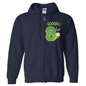 Soccer i'm 8 years old birthday Full Zip Hoodie