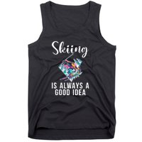 Skiing Is Always A Idea Vintage Freestyle Ski 80s Costume Retro Skii Tank Top