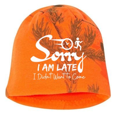 Sorry I Am Late I Didn't Want To Come Sarcastic Design Tee Great Gift Kati - Camo Knit Beanie