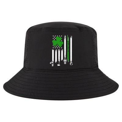 Shamrock Irish American Flag Firefighter St Patrick's Day Gift Cool Comfort Performance Bucket Hat