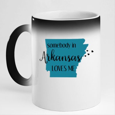 Somebody In Arkansas Loves Me State 11oz Black Color Changing Mug