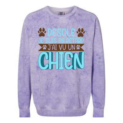 Sorry I Am Late I Saw A Dog Cute Gift Colorblast Crewneck Sweatshirt