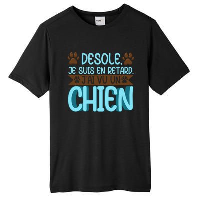 Sorry I Am Late I Saw A Dog Cute Gift Tall Fusion ChromaSoft Performance T-Shirt