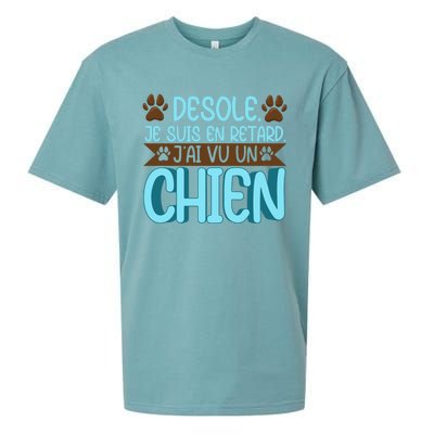 Sorry I Am Late I Saw A Dog Cute Gift Sueded Cloud Jersey T-Shirt