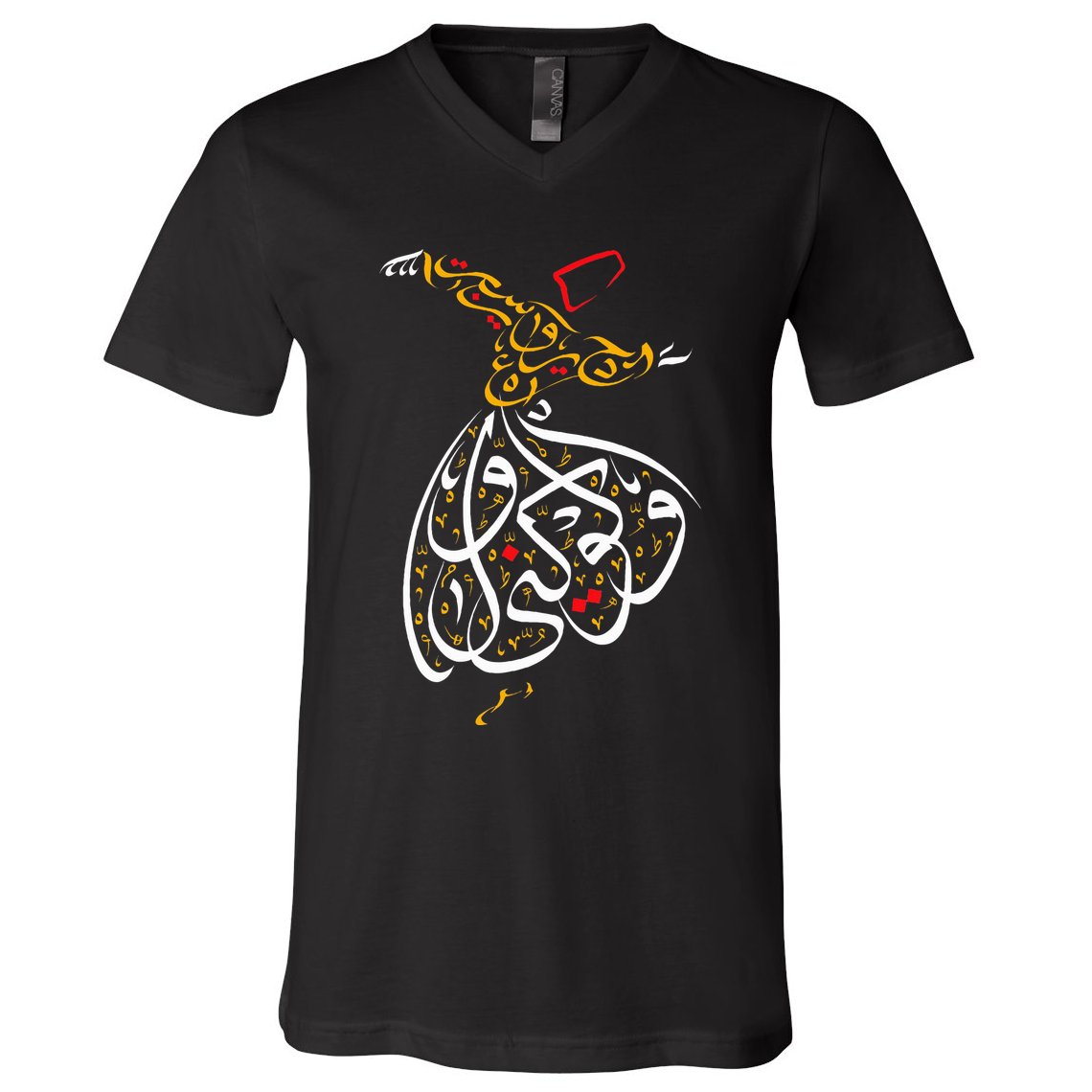 Sufism Islamic Arabic Calligraphy Gift Sufi Whirling V-Neck T-Shirt