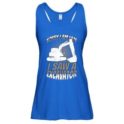 Sorry I Am Late I Saw A Excavator Exhalation Meaningful Gift Ladies Essential Flowy Tank