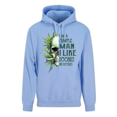 Skull I’M A Simple Man I Like Doobies And Boobies Unisex Surf Hoodie