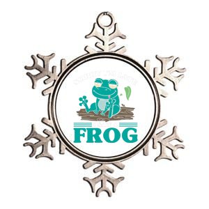 Sorry I Am Late I Saw A Frog Humorous Frog Saying Cute Gift Metallic Star Ornament