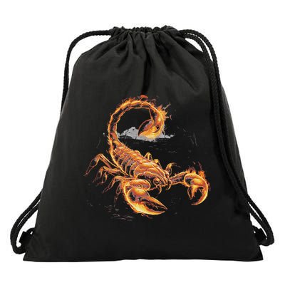 Scorpion Insect Arachnid Cool Fiery Scorpio Design Drawstring Bag