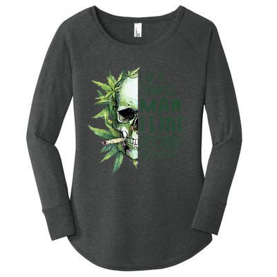 Skull I’M A Simple Man I Like Doobies And Boobies Women's Perfect Tri Tunic Long Sleeve Shirt