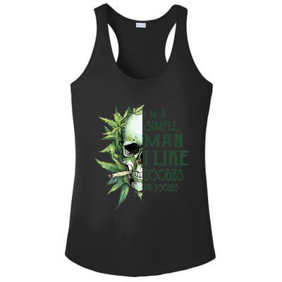 Skull I’M A Simple Man I Like Doobies And Boobies Ladies PosiCharge Competitor Racerback Tank