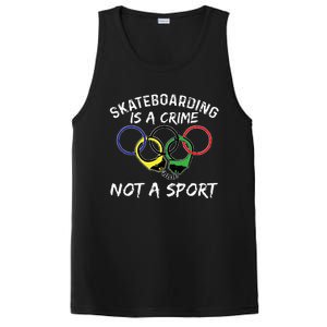 Skateboarding Is A Crime Not A Sport Skateboarder Skater PosiCharge Competitor Tank