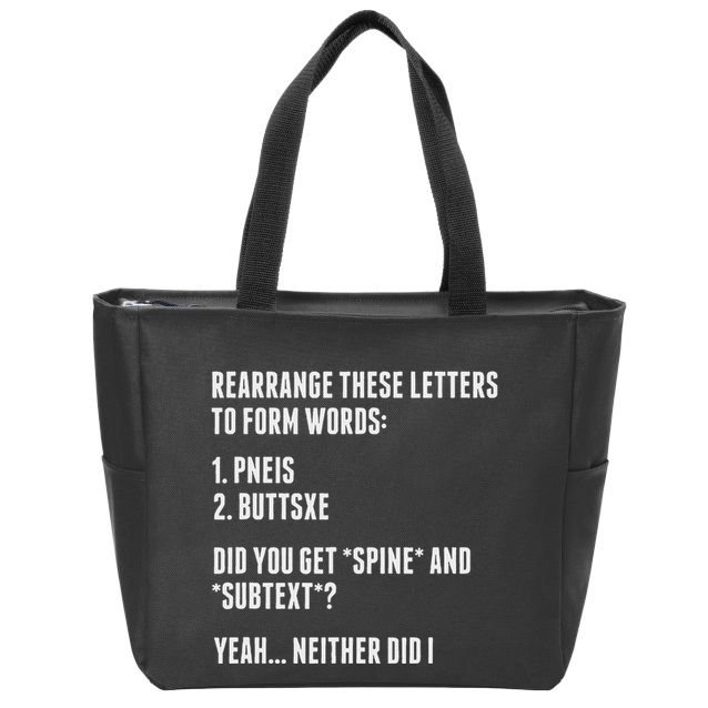 Sexual Innuendo Adult Humor Offensive Dirty Pun Gag Gift Zip Tote Bag