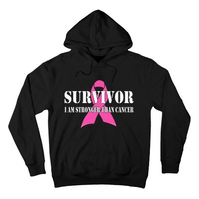 Survivor I Am Stronger Than Cancer Breast Cancer Awareness Hoodie