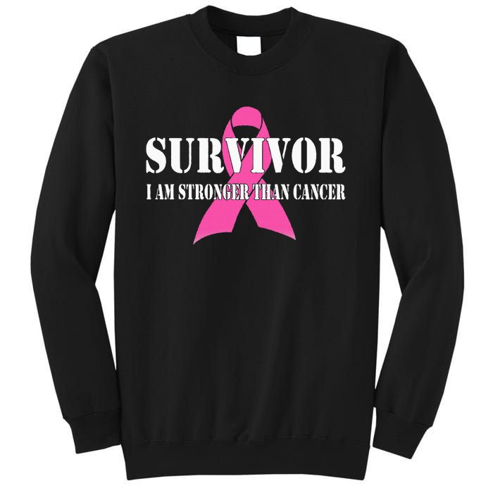 Survivor I Am Stronger Than Cancer Breast Cancer Awareness Sweatshirt