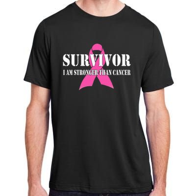 Survivor I Am Stronger Than Cancer Breast Cancer Awareness Adult ChromaSoft Performance T-Shirt