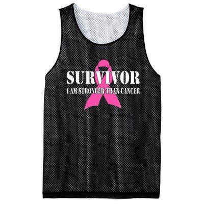 Survivor I Am Stronger Than Cancer Breast Cancer Awareness Mesh Reversible Basketball Jersey Tank