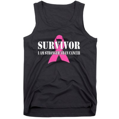 Survivor I Am Stronger Than Cancer Breast Cancer Awareness Tank Top