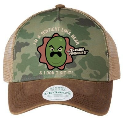 Spawnonme IM A Sentient Lima Bean And I DonT Git It Legacy Tie Dye Trucker Hat