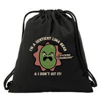 Spawnonme IM A Sentient Lima Bean And I DonT Git It Drawstring Bag