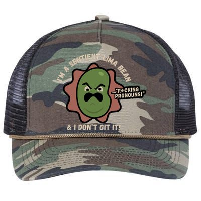 Spawnonme IM A Sentient Lima Bean And I DonT Git It Retro Rope Trucker Hat Cap