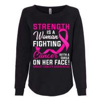 Strength Is A Woman Fighting Cancer Breast Cancer Awareness Womens California Wash Sweatshirt