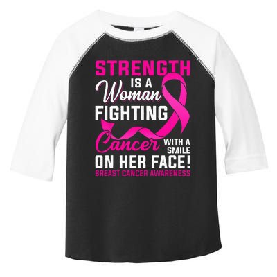 Strength Is A Woman Fighting Cancer Breast Cancer Awareness Toddler Fine Jersey T-Shirt