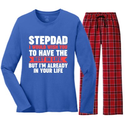 Stepdad I'm Already In Your Life Stepdad Gift Women's Long Sleeve Flannel Pajama Set 