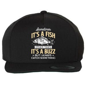 Sometimes ItS A Fish Funny Fishing & Angler Joke Gift Wool Snapback Cap