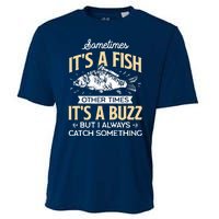 Sometimes ItS A Fish Funny Fishing & Angler Joke Gift Cooling Performance Crew T-Shirt