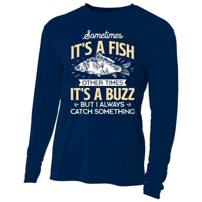 Sometimes ItS A Fish Funny Fishing & Angler Joke Gift Cooling Performance Long Sleeve Crew