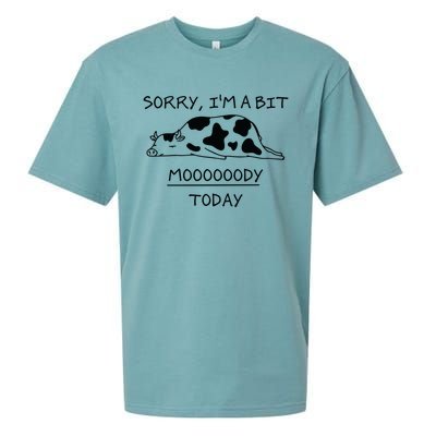 Sorry, I'm a bit Moody Today Cute moody Cow Sueded Cloud Jersey T-Shirt