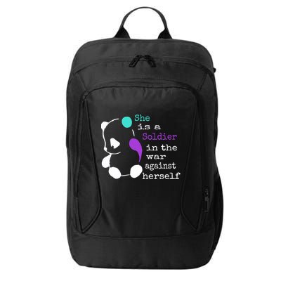 She Is A Soldier Semicolon Gift Suicide Prevention Awareness Gift City Backpack