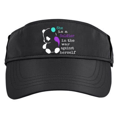 She Is A Soldier Semicolon Gift Suicide Prevention Awareness Gift Adult Drive Performance Visor