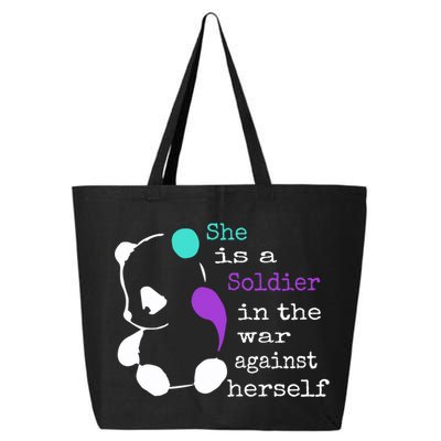 She Is A Soldier Semicolon Gift Suicide Prevention Awareness Gift 25L Jumbo Tote
