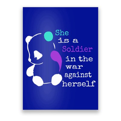 She Is A Soldier Semicolon Gift Suicide Prevention Awareness Gift Poster