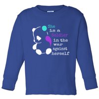 She Is A Soldier Semicolon Gift Suicide Prevention Awareness Gift Toddler Long Sleeve Shirt