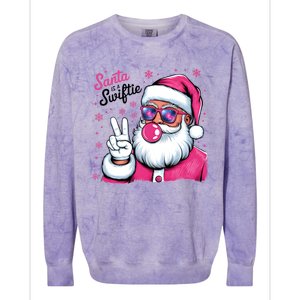 Santa Is A Taylor Lover Funny Christmas Holiday Santa Claus Colorblast Crewneck Sweatshirt