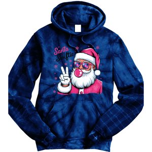 Santa Is A Taylor Lover Funny Christmas Holiday Santa Claus Tie Dye Hoodie