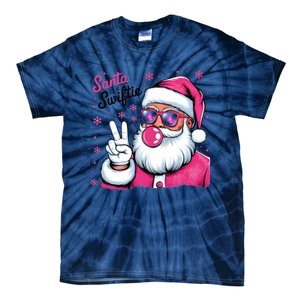 Santa Is A Taylor Lover Funny Christmas Holiday Santa Claus Tie-Dye T-Shirt