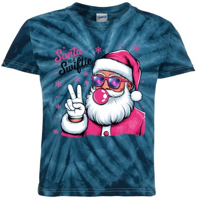 Santa Is A Taylor Lover Funny Christmas Holiday Santa Claus Kids Tie-Dye T-Shirt