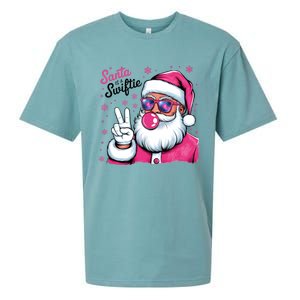 Santa Is A Taylor Lover Funny Christmas Holiday Santa Claus Sueded Cloud Jersey T-Shirt