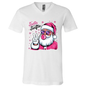 Santa Is A Taylor Lover Funny Christmas Holiday Santa Claus V-Neck T-Shirt